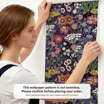 17"x118" Peel and Stick Wallpaper for Renter Friendly, Removable Wallpaper Peel and Stick, Self-Adhesive Textured Contact Paper for Walls, Cabinets, Countertops(Morning Song of Flowers)