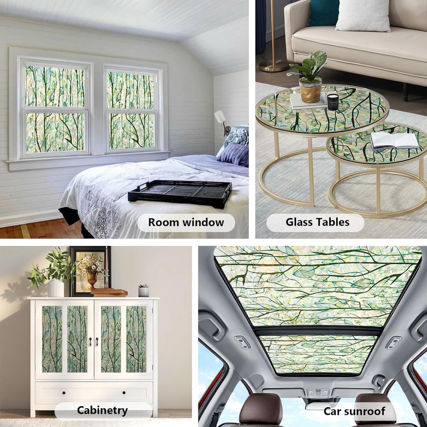 Finnez Window Privacy Film 3D Static Cling Window Film, No Glue Heat Control & 96% UV Blocking for Home Office, Decorative Frosted Glass Cover 17.5 Inch x 6.5 Feet