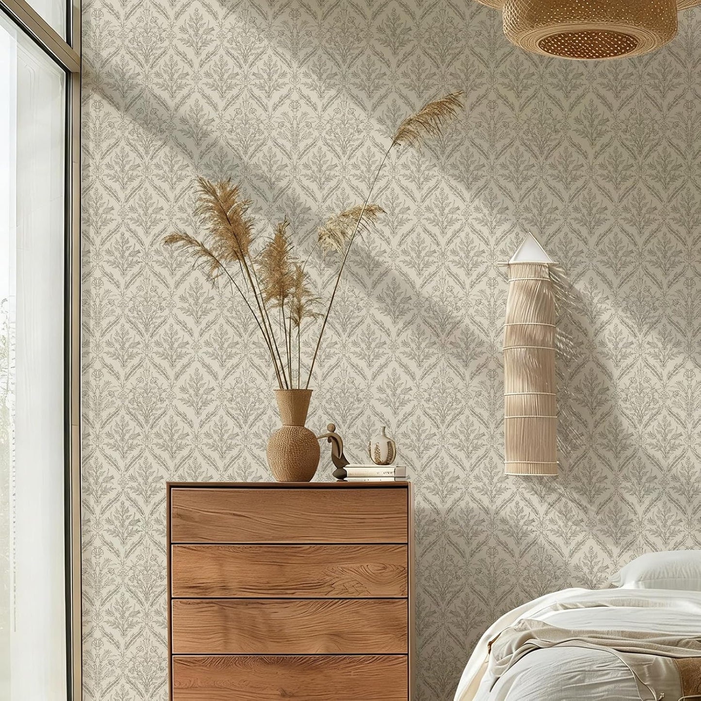 YXTII 17.3" × 78.7" Vintage Wallpaper Peel and Stick Self Adhesive Removable Neutral Wallpaper for Bedroom Drawers Cabinets