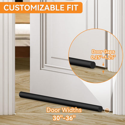 Under Door Draft Stopper, Under Door Blocker Size of Adjustable Size from 30" to 36", Easy Install,Gap Filler, Reduces Air Draft, Noise & Sound, Door Seal for Improved Insulation