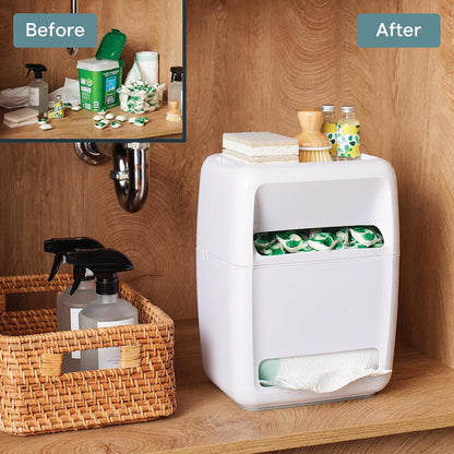 YouCopia SinkSuite Trash Bag Dispenser, Garbage Bag Holder, Top Lid Storage