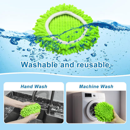 Mop Replace Head for O Cedar, Spin Mop Heads Replacements for Ocedar RinseClean 2 Tank Spin Mop, Chenille Duster for Ocedar Mop Include 3 Pack Microfiber Chenille Mop Pad for Ocedar Spin Mop