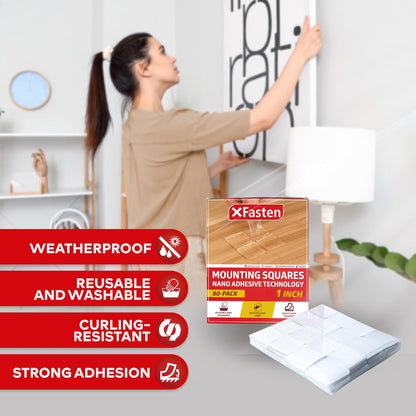 XFasten Reusable Double-Sided Nano Tape, 1.5-Inch x 20 Feet, Clear, Movable and Washable Double-Sided Gel Mat Grip Adhesive Putty Brick Tape | Bathroom, Kitchen Silicone Grip Nano Mounting Tape