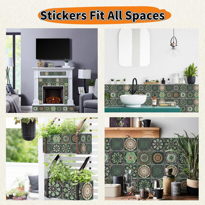 PVC Peel and Stick Tile Stickers 24Pcs Waterproof Removable Backsplash Wall Decals Self-Adhesive Subway Stickers for Kitchen Bathroom RV Instant DIY Upgrade Sticker (Style D, 3.94 x 3.94 Inch)