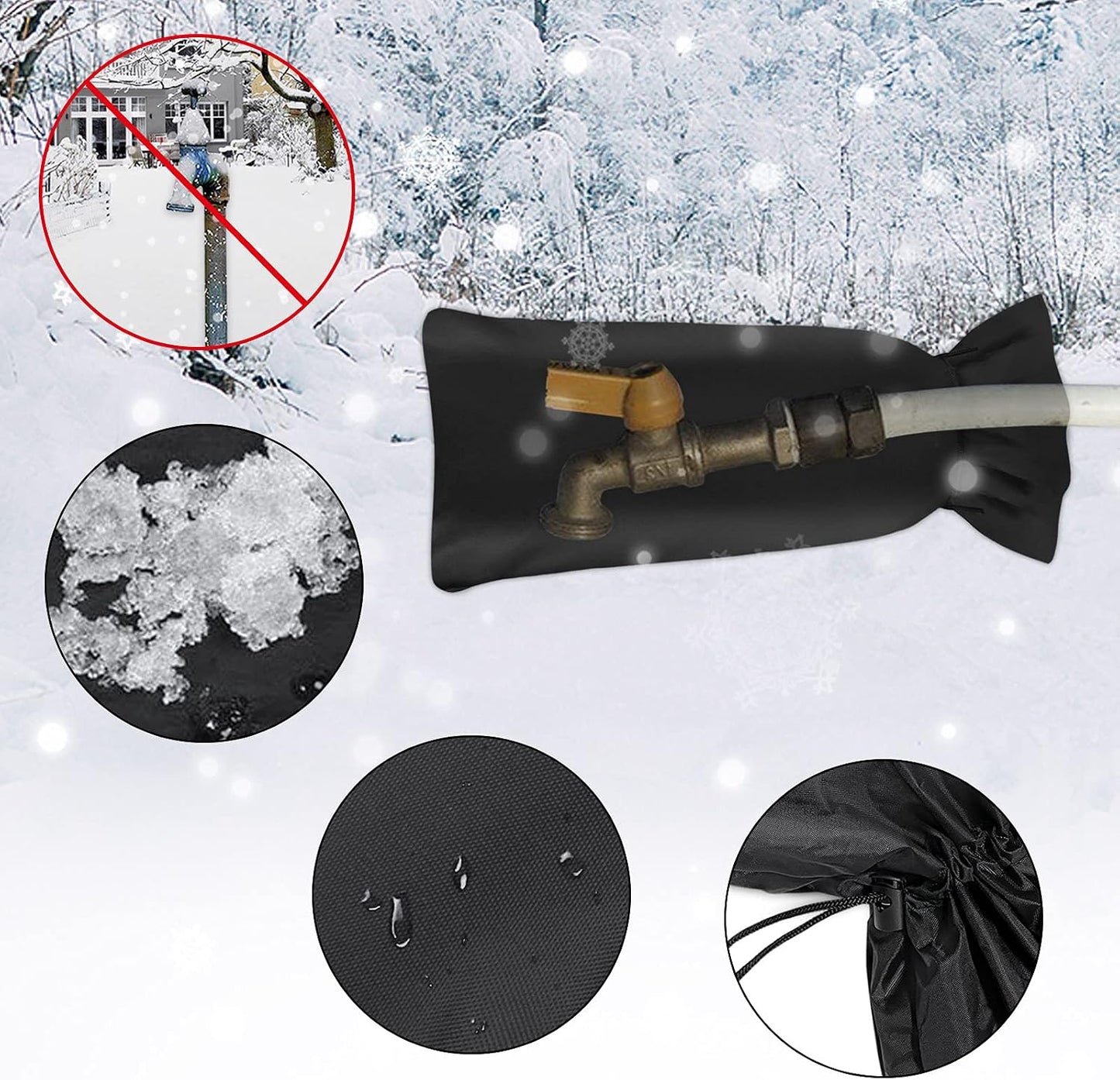 Outdoor Faucet Cover Socks for Winter Freeze Protection, Homsky 28" L x 15" W Large Faucet Covers for Outside, Reusable Outdoor Yard Spigot Cover, Antifreeze Long Water Insulated Faucet Cover Socks