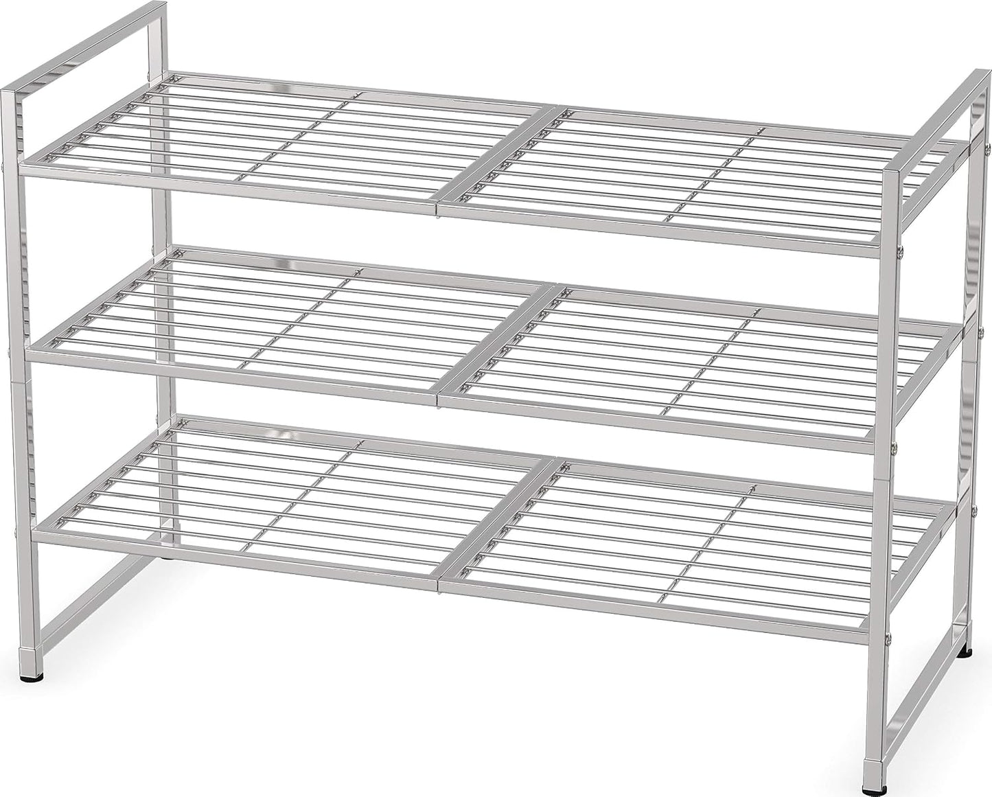 Simple Houseware 3-Tier Stackable Shoes Rack Storage Shelf, Black