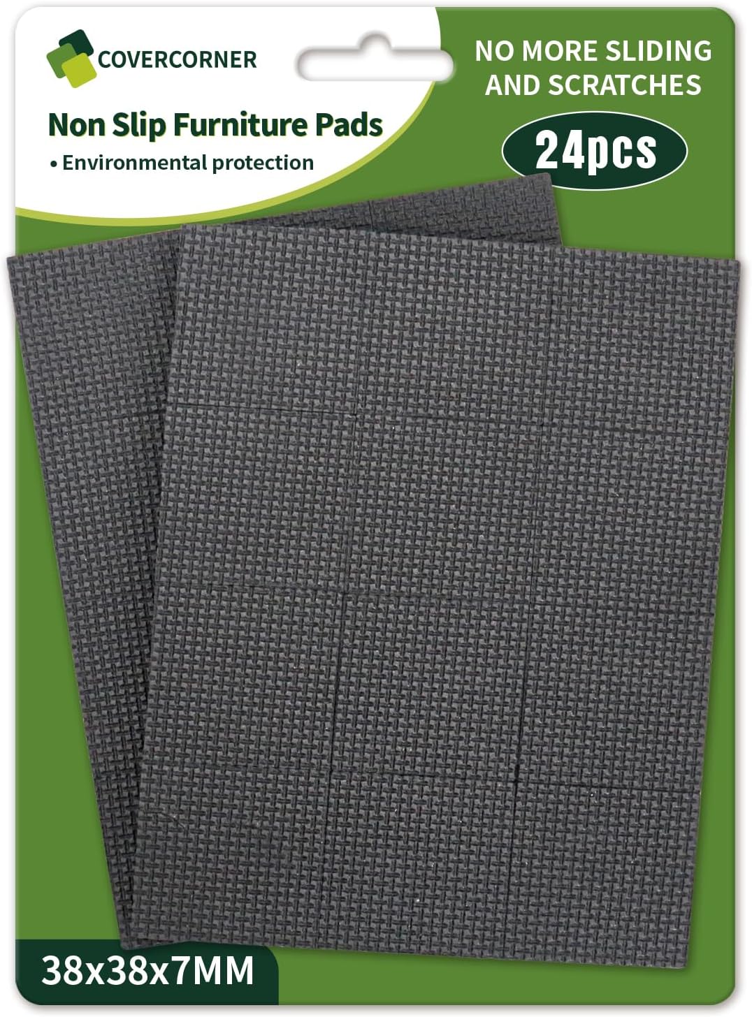 Non Slip Furniture Pads 36 PCS 1'' Square - Anti Slip Furniture Pads - Self Adhesive Rubber Feet Furniture Feet - Chair Leg Floor Protectors - Keep Furniture in Place