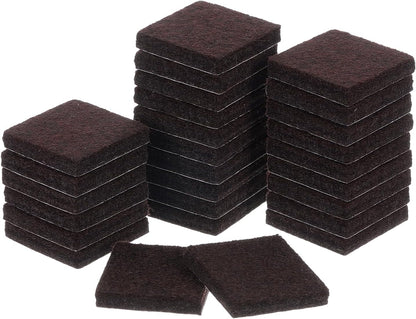uxcell Furniture Pads, 24Pcs 1.5" - Square Self Adhesive Felt Furniture Pads, Floor Protectors for Furniture Feet Chairs Legs Hardwood Floors (Black)