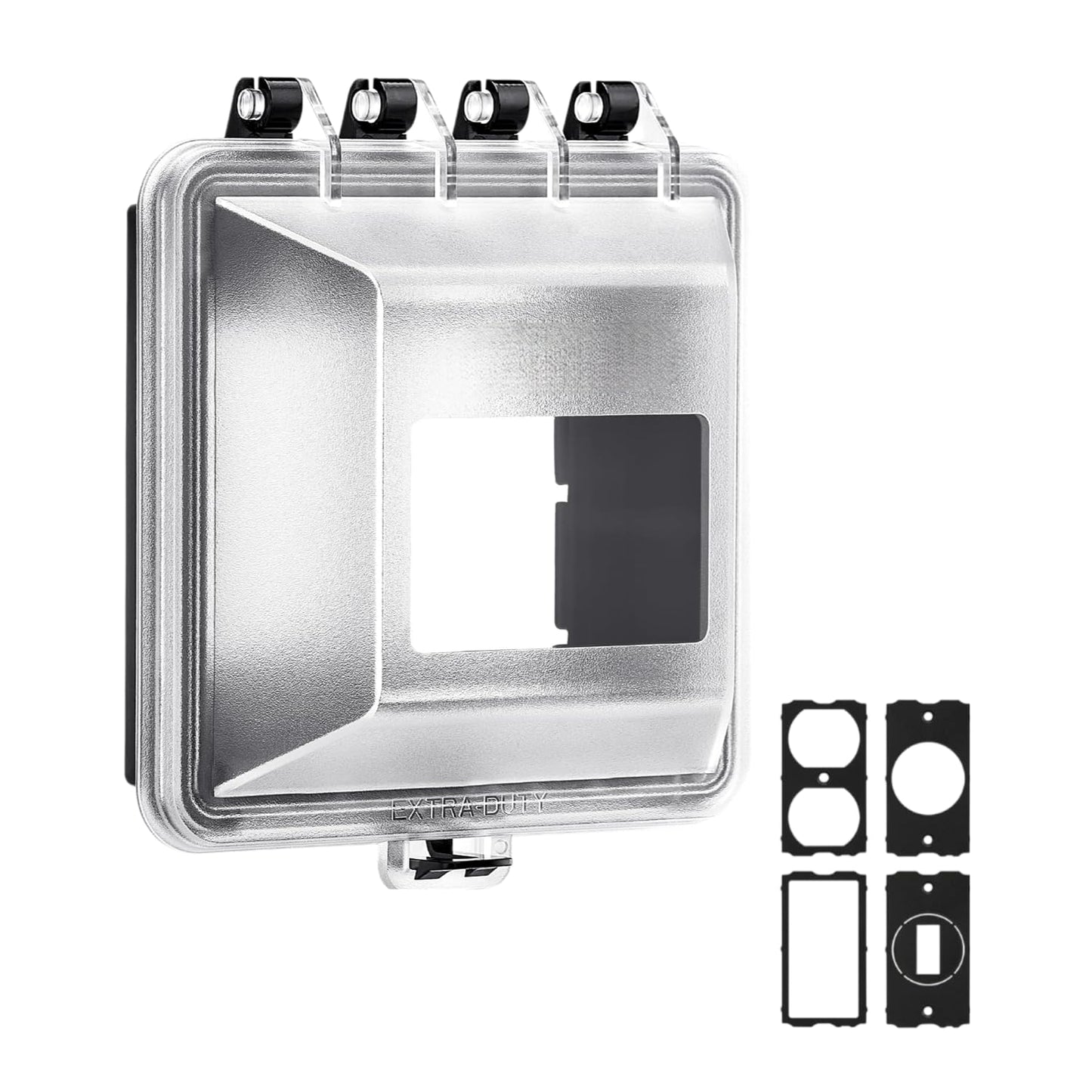 Outdoor Outlet Cover,1-Gang Weatherproof Lockable Receptacle Cover | In-Use PC Outlet Cover,Extra-Duty,Horizontal/Vertical Mount,Compatible with GFCI,Duplex Outlets and Switches for Outdoor Use