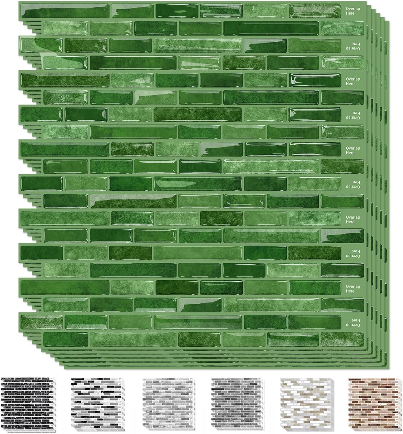 URCOLOR 10-Sheet Peel and Stick Backsplash Tile for Kitchen - 12”×12” Stick on Wall Tile for Bathroom, Black White Grey
