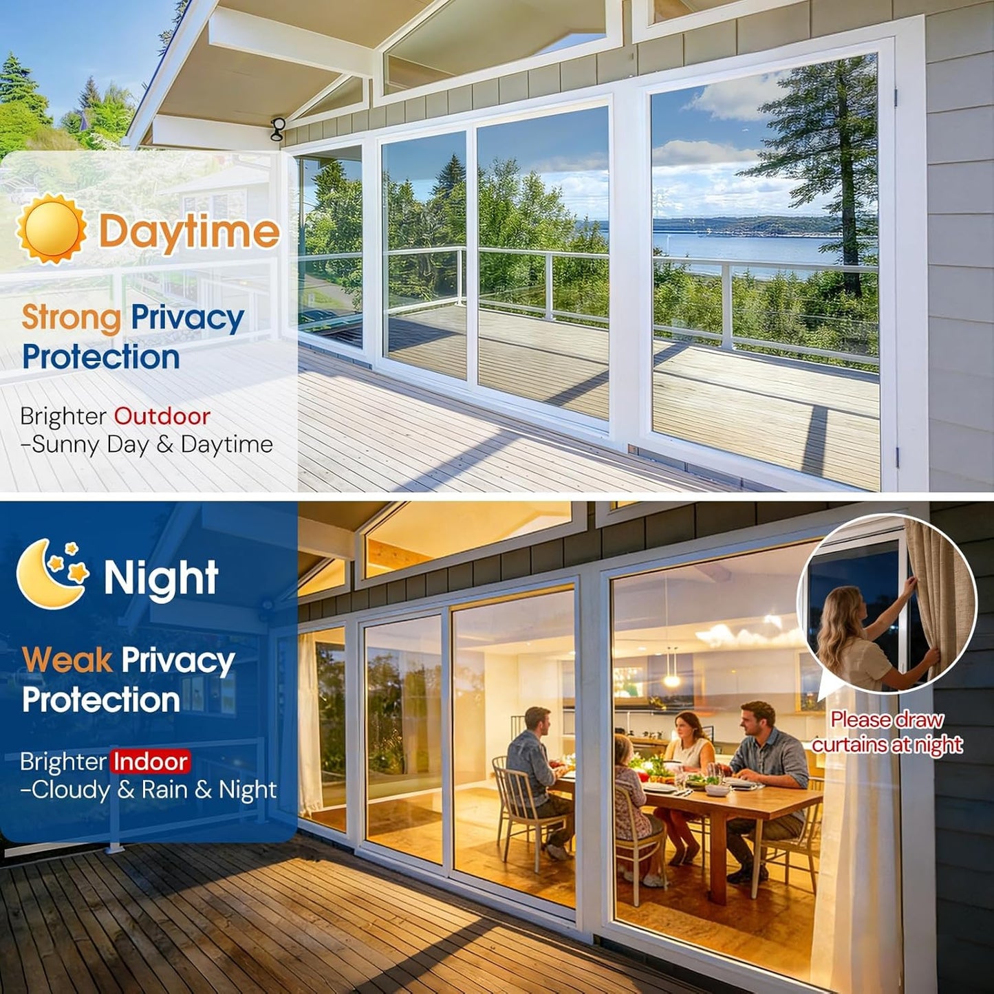 Homein Frosted Glass Window Privacy Film with Tools UV Blocking Privacy Film for Glass Windows, Static Cling No Glue Removable Reusable Anti Glare for Home Day and Night, Pure 17.5" x 78.7"