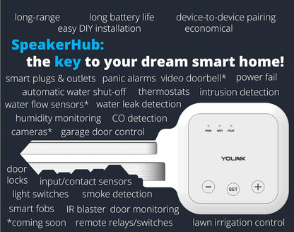 YoLink LoRa Smart Water Level Monitoring Sensor, Wireless Battery-Powered Float Switch Alarm, Sump Pump Alarm, AC Condensate Overflow, Tank Level, Toilet Leak Sensor, 105dB Siren, YoLink Hub Required