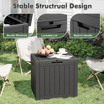 Outdoor Storage Box, 31 Gallon Resin Deck Boxes Outdoor Waterproof For Patio Furniture, Garden Tools, Pool Supplies, Lockable And UV Resistant (Rattan Gray)