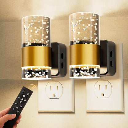 L LOHAS LED Night Light,Dimmable Night Lights Plug into Wall, 2 Pack Acrylic Nightlight with 0-100 LM Adjustable Brightness, 3000K Plug in Night Light with Dusk to Dawn Sensor, for Bathroom Hallway