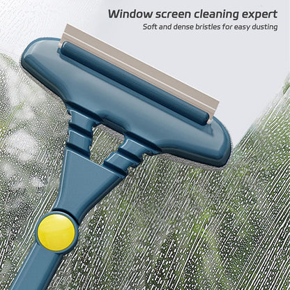 2 in 1 Window Screen Cleaning Brush, Multi-Purpose Window Screen Cleaner Brush, Double Sided Deep Cleaning Brush for Window Screen, Patio, Door, Porch Screens & Window Track Groove (Yellow)