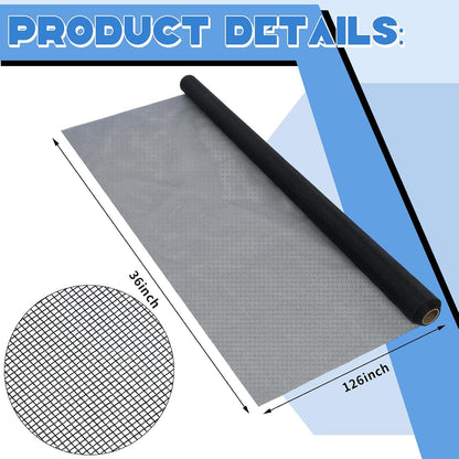 Yaocom 4 Pack Window Screen Kit 3/4 x 5/16 Inch Aluminum Frame with Corners, Spline, Springs, Pull Tabs, Screen Mesh and Screen Rolling Tool 32'' x 32''