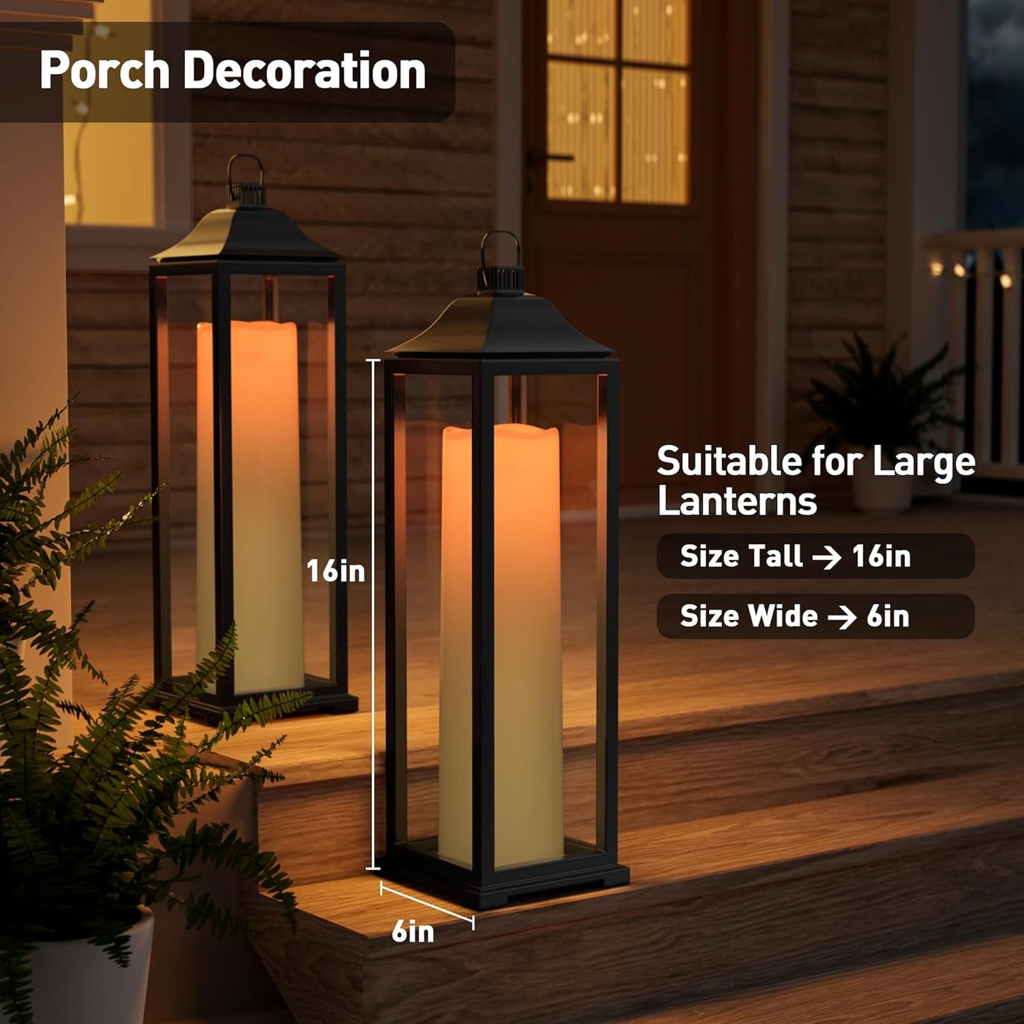 14"×4" Large Outdoor Flameless Candles with Remote Waterproof Battery Operated Candles with Timer LED Pillar Candles Flicking for Home Decoration Porch Wedding Fireplace Lantern, Ivory-Yellow 2Pcs
