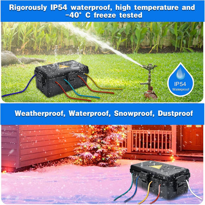 Hrensaw Large Outdoor Electrical Box(12.5x8.5x5inch),IP54 Waterproof Outdoor Outlet Covers,Weatherproof Extension Cord Covers Protect Outlet,Plug,Timer,Power Strip,Holiday Light,Green