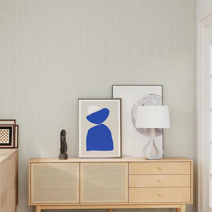 Modern Peel and Stick Wallpaper 17.3" x 78.7" Self Adhesive Wallpaper Textured Neutral Stripe Contact Paper Removable Vinyl Wall Paper for Living Room Bedroom Accent Wall Modern Minimalist Wall Decor