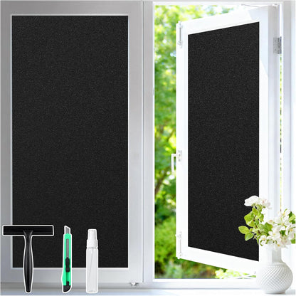 Haton Window Privacy Film Frosted Glass Film for Door Bathroom Shower, Peel & Stick, Day & Night, Papel para Ventanas Privacidad, Covering Sticker Removable Decorative Translucent Pure 17.5" x 78.7"