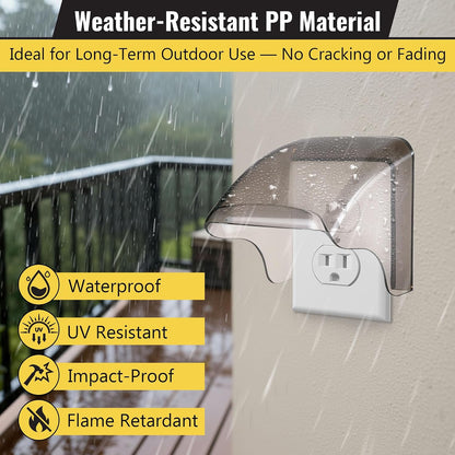 1 Pack Outdoor Waterproof Outlet Cover, Weatherproof Electrical Outlet Cover for Single Gang Duplex Receptacle (NEMA 5-15R), 2.6" x 3.2" Outside Socket Plug Protector (Gray)
