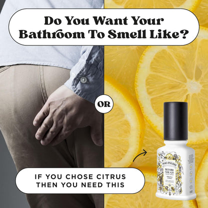 Poo-Pourri Before-You-Go Toilet Spray Refill, Original Citrus, 16 Fl Oz, Up to 800 Uses, Bathroom Odor Deodorizer with Essential Oils for Home or Work, Lemon, Bergamot and Lemongrass Scent