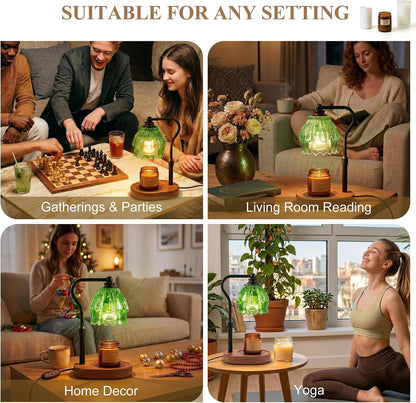 Candle Warmer Lamp with Timer and Wireless Remote Control, Dimmable Candle Warmer for Jar Candles, Height Adjustable Wax Melts Warmer, Mothers Day Birthday Gift for Women, House Warming New Home Decor