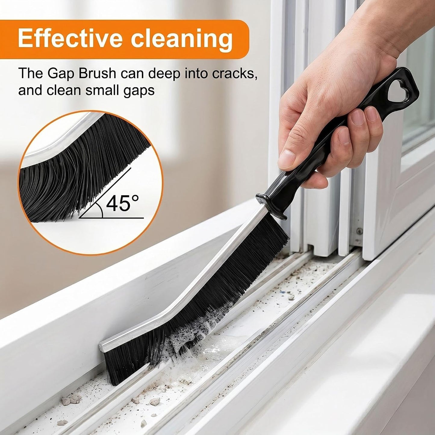 4 Pack Hard Bristle Crevice Cleaning Brushes Set Multipurpose Gap Grout Scrubber Small Scrub Brush Cleaning Tools for Shower Window Tracks Sliding Door Bathroom Sink Detailing Narrow Space Wash Toilet