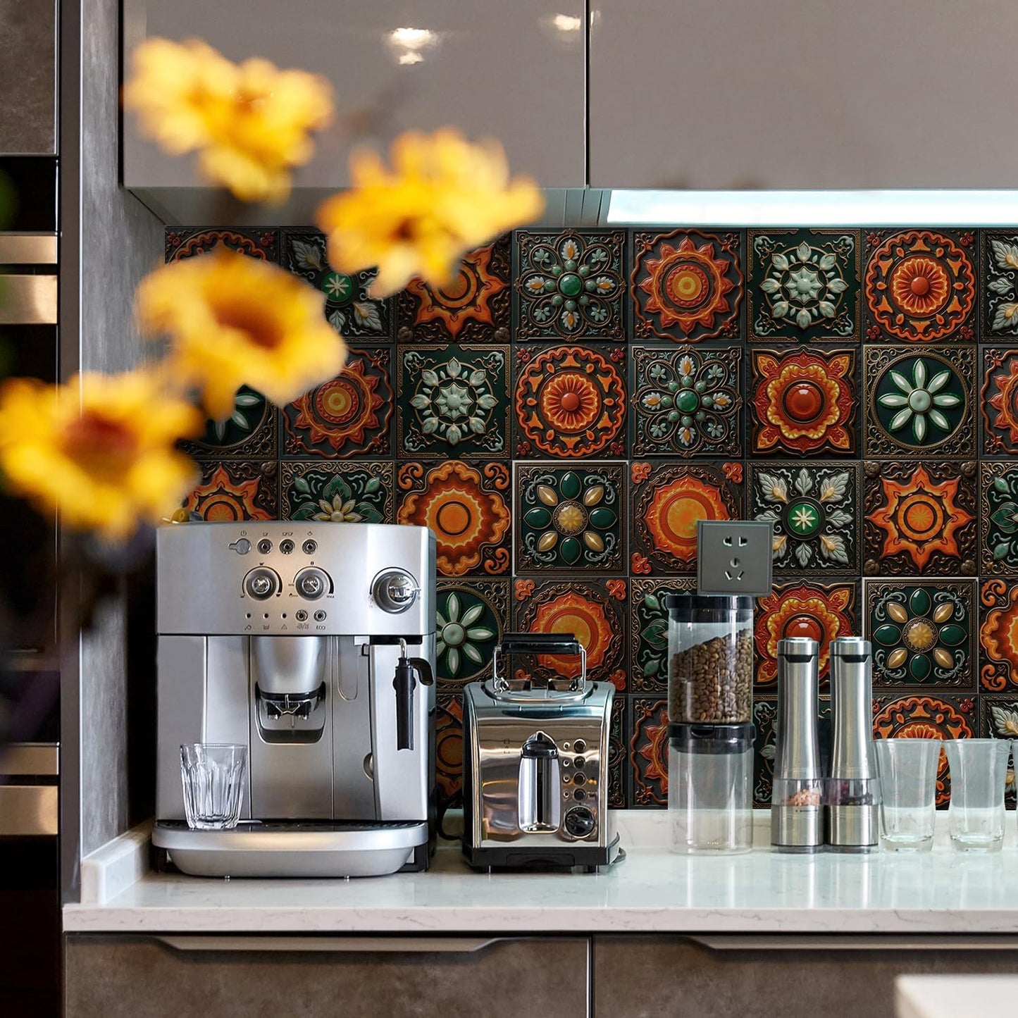 Peel and Stick Backsplash Tile Sticker for Kitchen and Bathroom Walls - 24 Removable 5.9"x5.9" Tiles, Waterproof