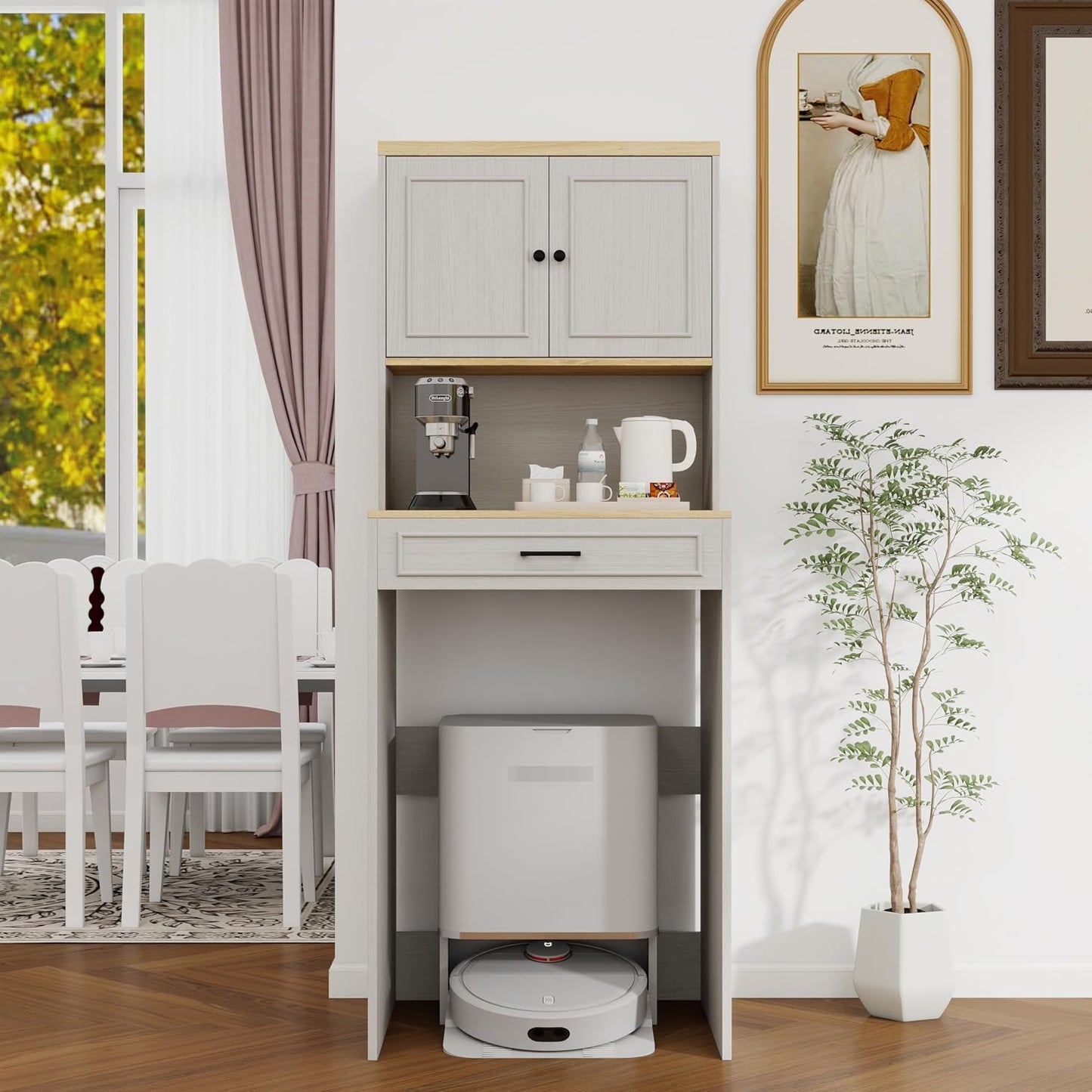 Locsear Washer Dryer Countertop with Shelf, Over The Washer or Dryer Storage Shelves Cabinet, Laundry Room Storage and Organization, Compact Washing Machines with a Width of Less Than 27 inches