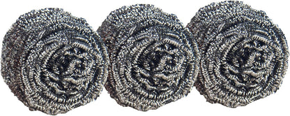 Scotch-Brite Stainless Steel Scrubbers, Scouring Pads for Cleaning Tough Baked-On Messes, Metal Scrubbers for Cleaning Dishes, 3 Scrub Pads