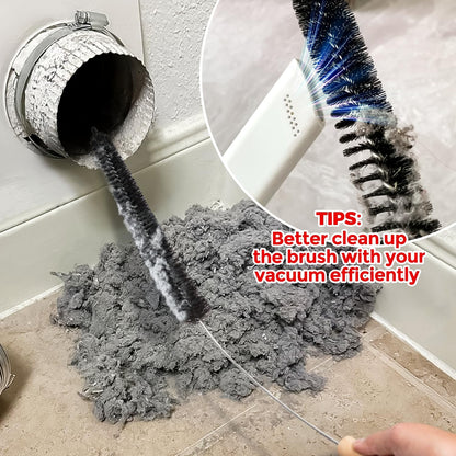 Holikme Dryer Vent Cleaner Kit 4 Pack - Household Cleaning Supplies,Long Flexible Refrigerator Coil Brush Radiator Brush,Dryer Lint Brush Home Essentials for Lint Trap Dust Vacuum Brush