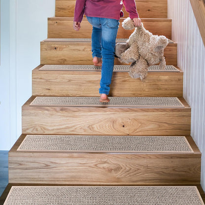 15 Pack Non Slip Stair Treads,8" X 30" Non Slip Carpet Stair Treads with Reusable Adhesive Rubber Backing,Staircase Step Treads Carpet Treads for Wooden Steps Indoor (Dark Gray)