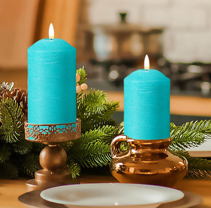 Eywamage White Flameless Pillar Candles with Remote, Flickering LED Candles Battery Powered Real Wax Set of 3