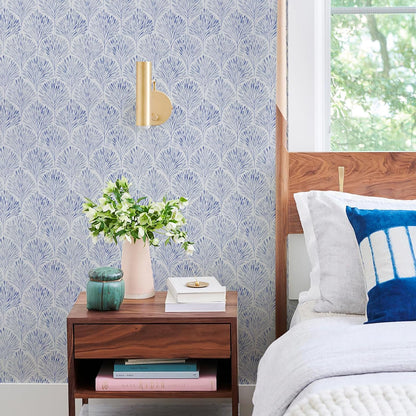 Simon&Siff Blue Peel and Stick Wallpaper, 17.3" x 120" Modern Geometric Contact Paper Boho Removable Renter Friendly Wall Paper for Cabinets Furniture Bedroom Nursery Bathroom DIY Decor