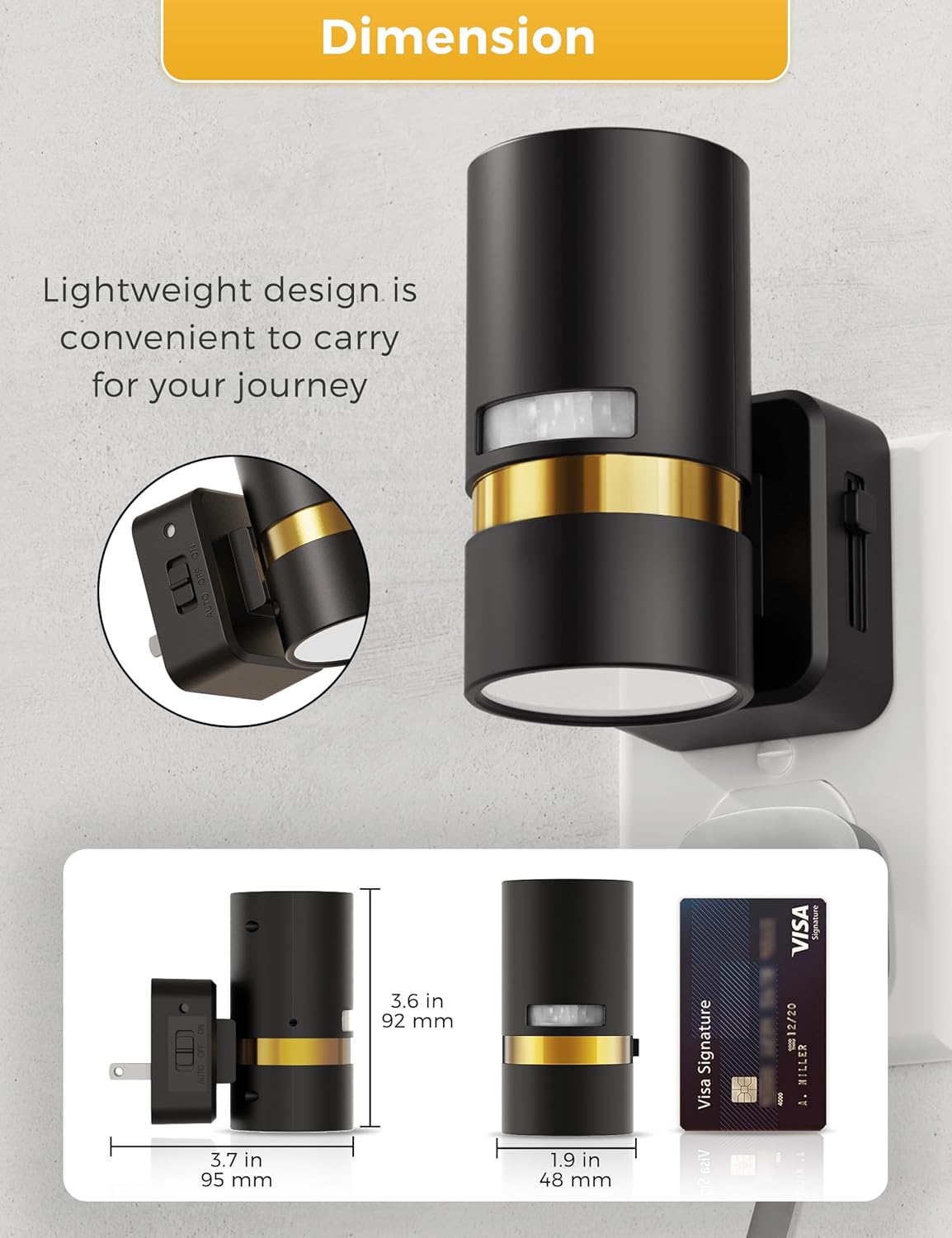 L LOHAS LED Motion Sensor Night Light Plug in, Night Lights Plug into Wall with Adjustable Brightness, 1600K Amber Light, 1W Energy-Saving Nightlight for Bathroom Bedroom Kitchen Hallway, 2 Pack