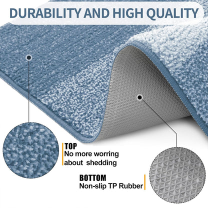 Kitinjoy Indoor Outdoor Door Mat, 32x20 Non-Slip Absorbent Dirt Trapper, Low-Profile Washable Inside Entrance Front Floor Mat, Sturdy Soft Entry Doormats for Entryway, Grey