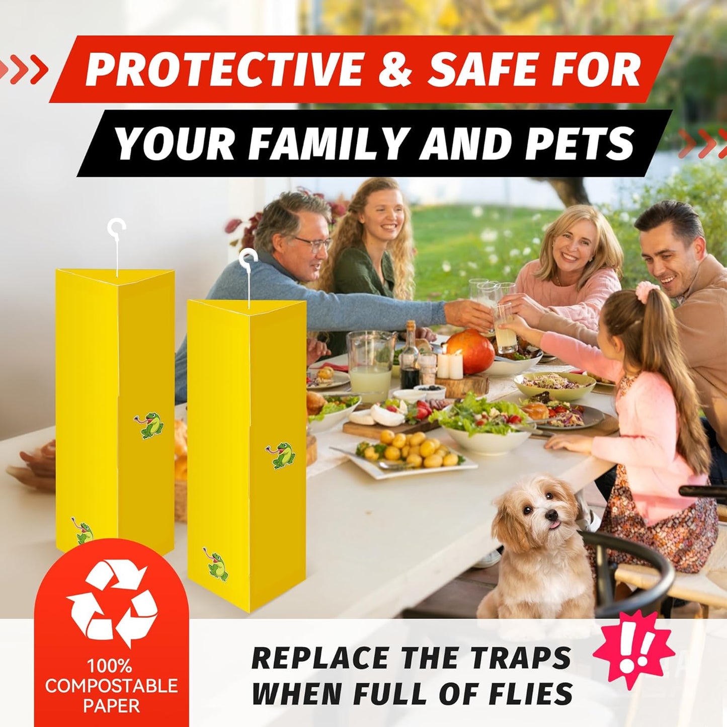LULUCATCH Fruit Fly Sticky Traps 12 Pcs, Yellow Sticky Trap, Non-Toxic Gnat Traps Insect Catcher, Super Sticky Fly Traps for Indoor Outdoor Kitchen White Flies Mosquitos Fungus Gnats Flying Insects