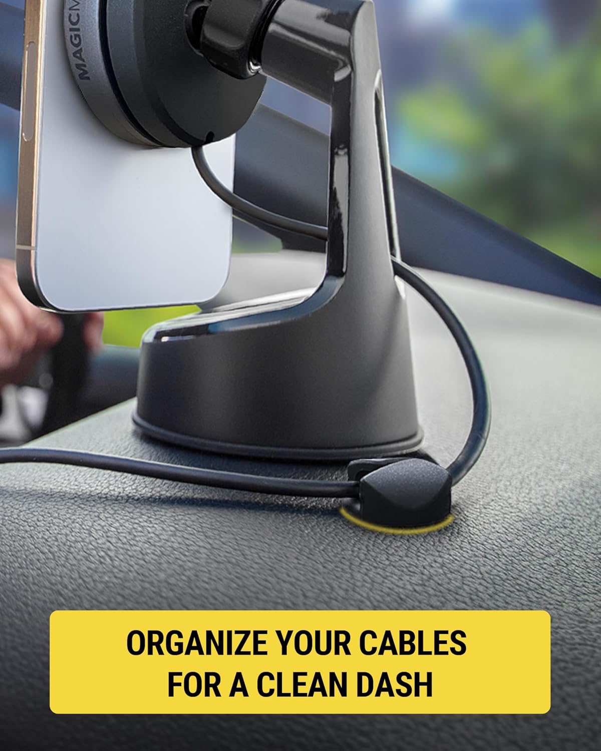 Scosche CMAR-6PKRP Cable Management Kit, 6-Pack of Black Adhesive Cable Clips for Phone Charging Cables, Charger Cords, Wire Organizer and Cord Holders for Desk, Nightstand, Car, Home, Computer