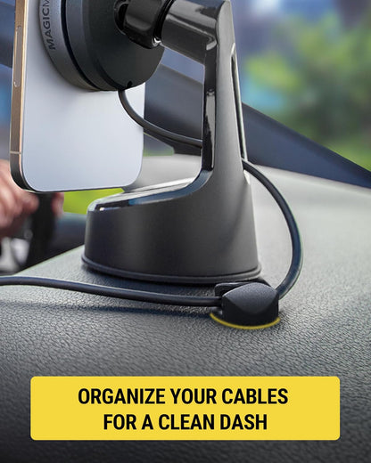 Scosche CMAR-6PKRP Cable Management Kit, 6-Pack of Black Adhesive Cable Clips for Phone Charging Cables, Charger Cords, Wire Organizer and Cord Holders for Desk, Nightstand, Car, Home, Computer