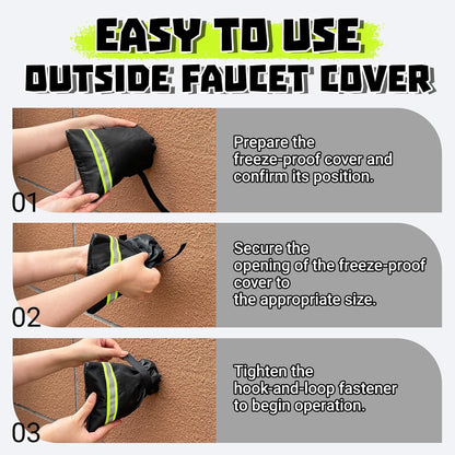 4 Pack Outdoor Faucet Covers,Thicken Outside Faucet Socks for Winter Freeze Protection,Reusable Waterproof Hose Bib Cover with Reflective Strip for Garden(5.9" W x 7.1" H )