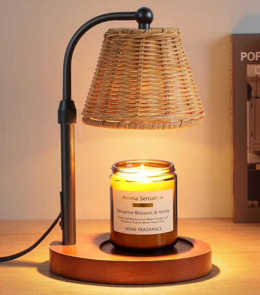 Candle Warmer Lamp with Timer Dimmer, Crystal Candle Lamp Birthday Gifts for Women, Mom, House Warming Gifts Wax Melt Warmer for Jar Candles with 2 Bulbs, Gold