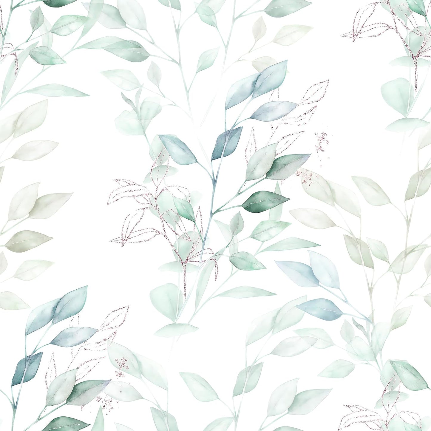 HeloHo Peel and Stick Wallpaper Blue Floral Leaf Wall Paper Self Adhesive Removable Thicken Waterproof Contact Paper for Bathroom Bedroom Living Room Decor Renter Friendly Wallpaper 15.35" X 78.7"