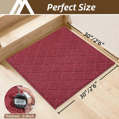 COSY HOMEER Edging Stair Treads Non-Slip Carpet Mat 28inX9in Indoor Stair Runners for Wooden Steps, Edging Stair Rugs for Kids and Dogs, 100% Polyester TPE Backing(4pc, Beige)