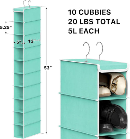 Simple Houseware 10 Shelves Hanging Shoes Organizer Holder for Closet, Grey
