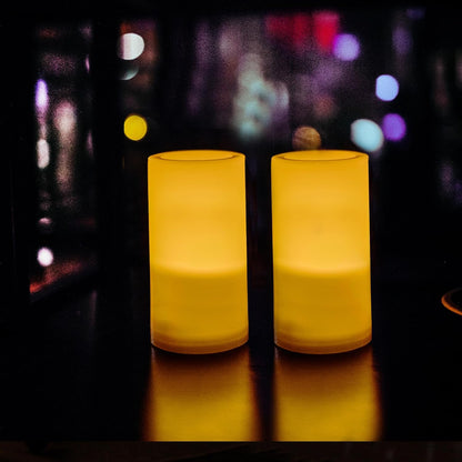 CANDLE CHOICE Waterproof Outdoor Battery Operated Flameless Candles with Remote Timer Plastic Flickering Fake Electric LED Pillars for Lantern Garden Wedding Christmas Decorations 3x4 Inches 3 PCS
