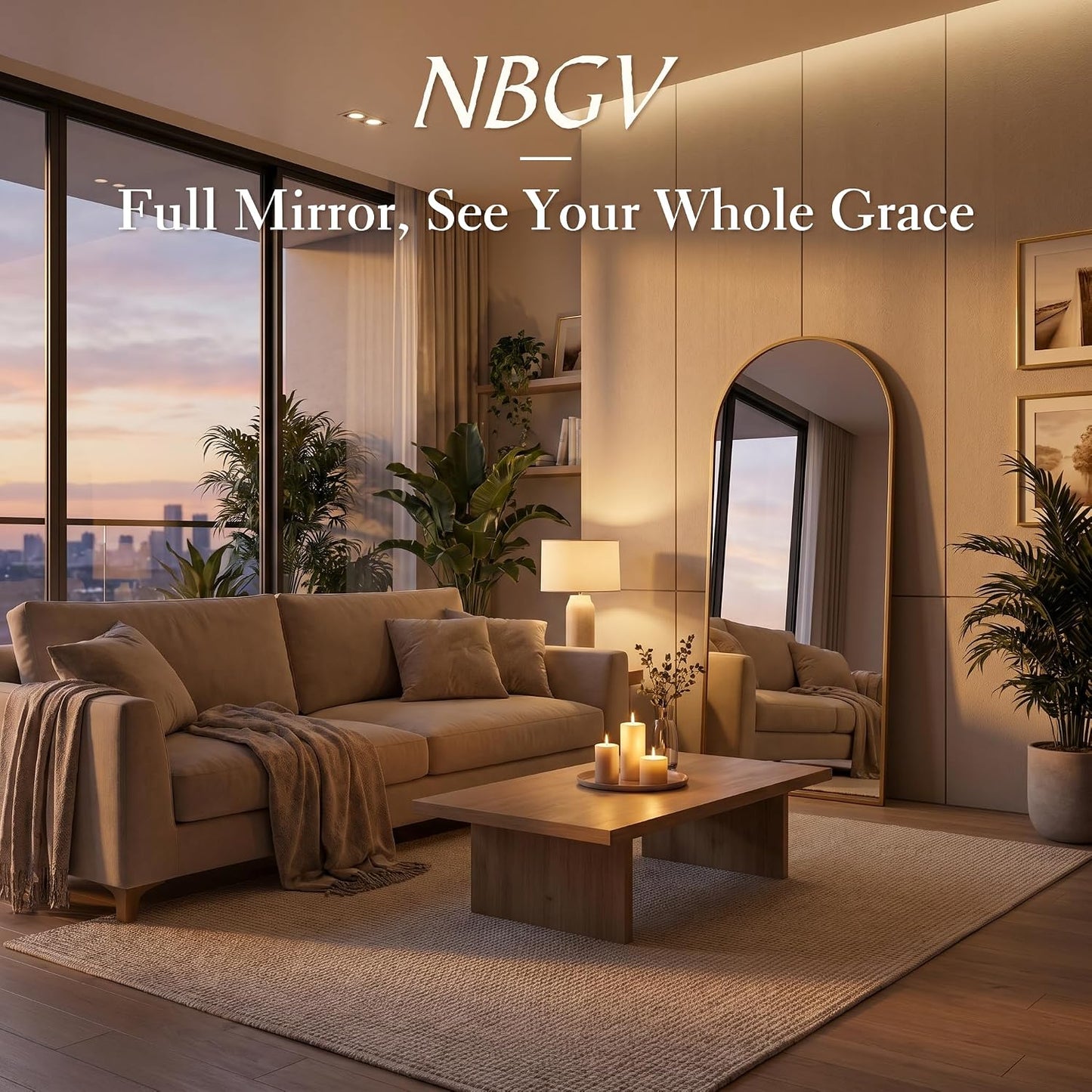 59"x16" Floor Mirror Full Length, Arched Full Length Mirror with Stand, Full Body Mirrors for Bedroom Living Room or Cloakroom Gold