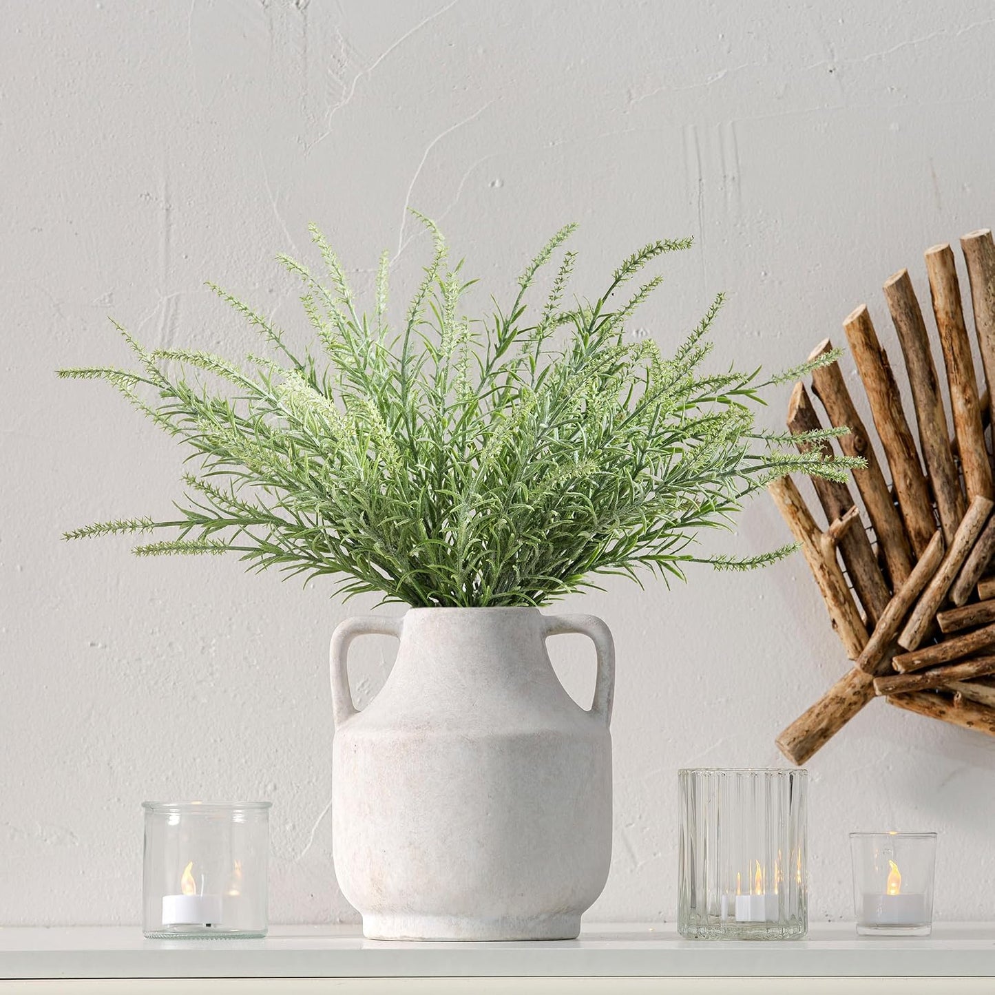 Ceramic Vase Set of 3, Modern Decorative Vases for Home Decor, Small Flower Pottery Vase Sets, Boho Farmhouse Rustic Vases for Living Room, Kitchen, Bedroom, Bathroom, Shelf, Table