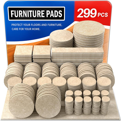 Ansible 60 PCS Felt Furniture Pads 1", Felt Pads for Chair Leg Floor Protectors for Hardwood Floors Round (Beige)
