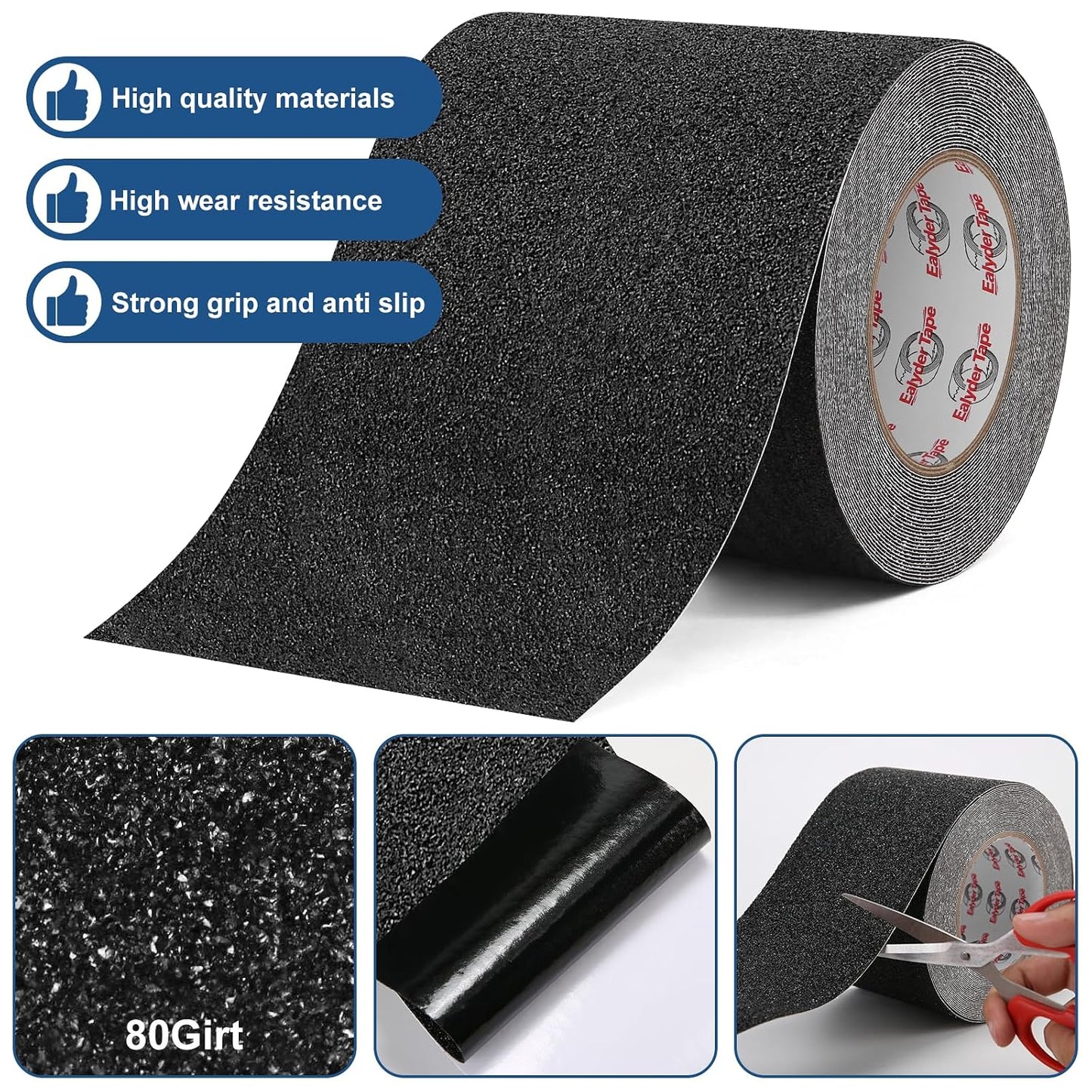 Anti Slip Tape 2 Inch x 16.5 Ft, Non Slip Waterproof Safety Grip Adhesive Traction Tape for Steps, Stair Treads and Ramps, Indoor & Outdoor Use